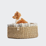 Hundekorb Lazy Linen Stripes Natural/Blue