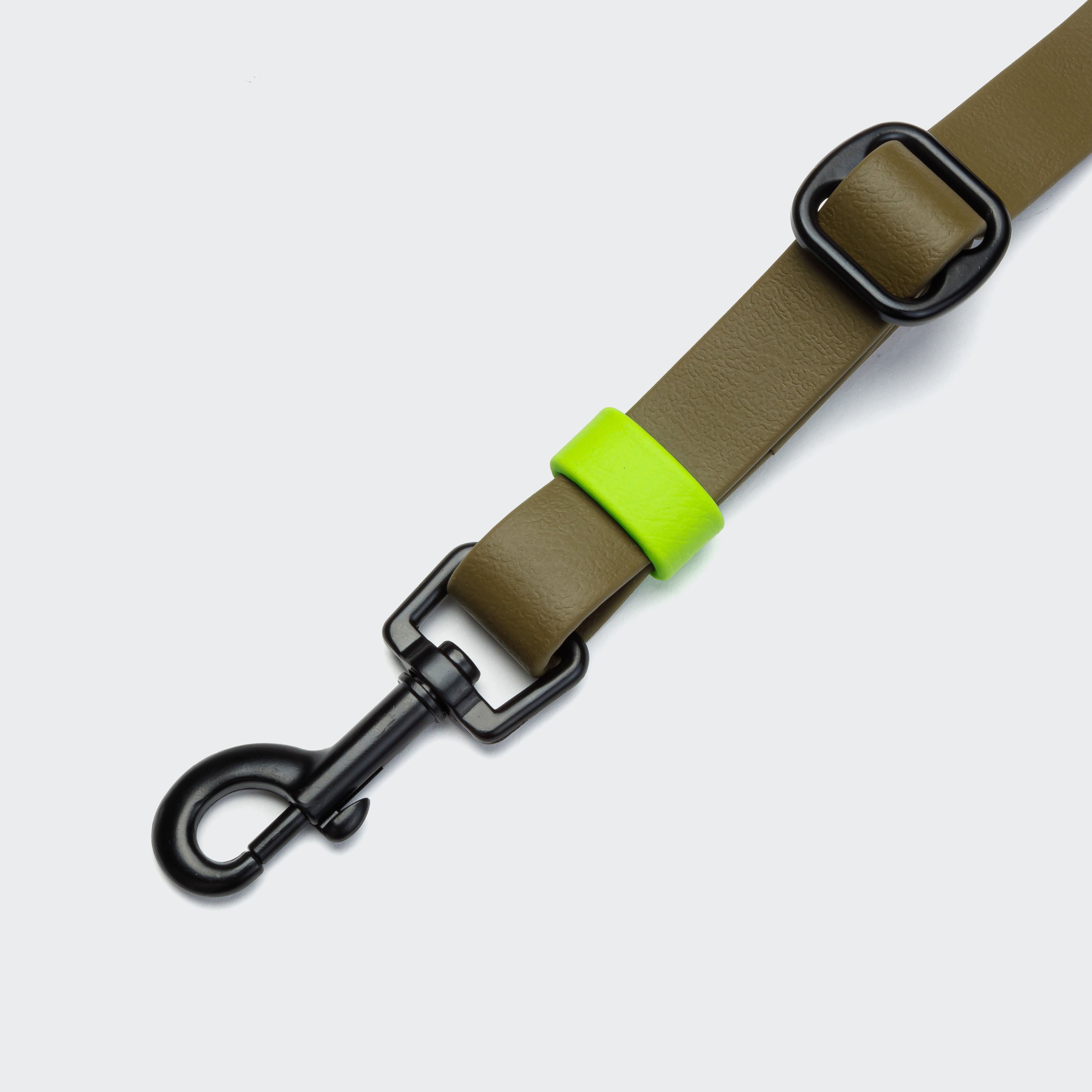 Detail of Dog Hands Free Leash Biothane Olive