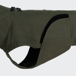 Detail image of dog raincoat in dark green