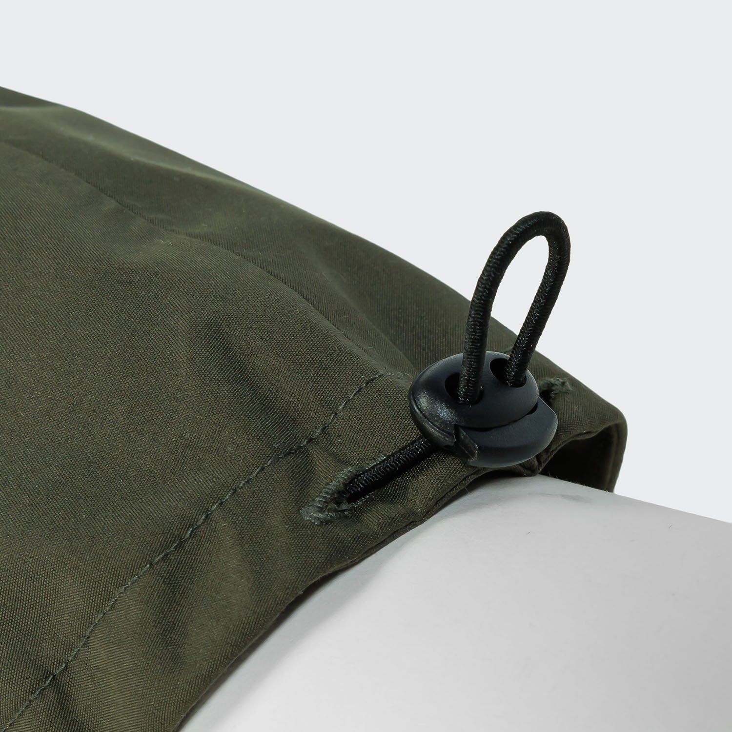 Detail image of dog raincoat in dark green