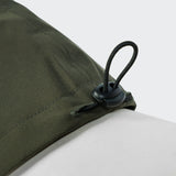 Detail image of dog raincoat in dark green