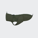Image of dog raincoat in dark green