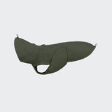 Image of dog raincoat in dark green