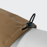 Detail image of dog raincoat in a light brown colour