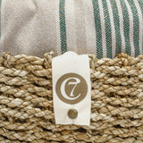 Dog Basket Lazy Linen Stripes Natural/Green