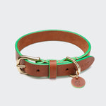 Dog Collar Prince Park Cognac Green_3