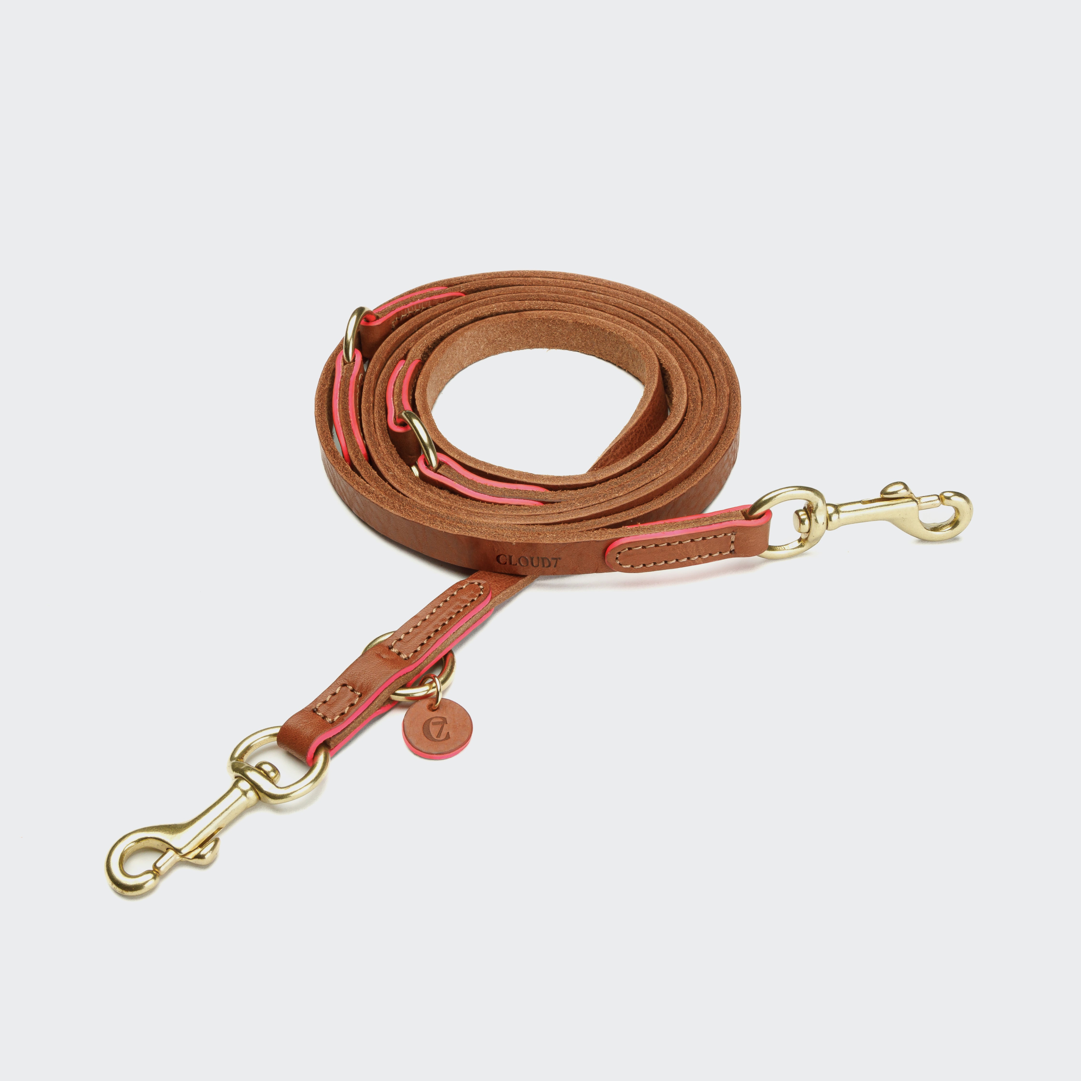 Dog Leash Prince Park Cognac/Pink_1