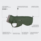 Dog Coat Brooklyn Long Flannel Fern Green