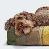 Dog Bed Cube Tartan Green