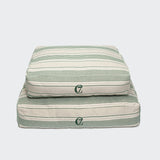 Dog Bed Homey Linen Stripes Natural/Green