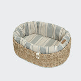 Hundekorb Lazy Linen Stripes Natural/Blue