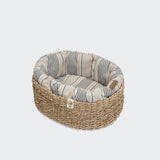 Dog Basket Lazy Linen Stripes Natural/Blue