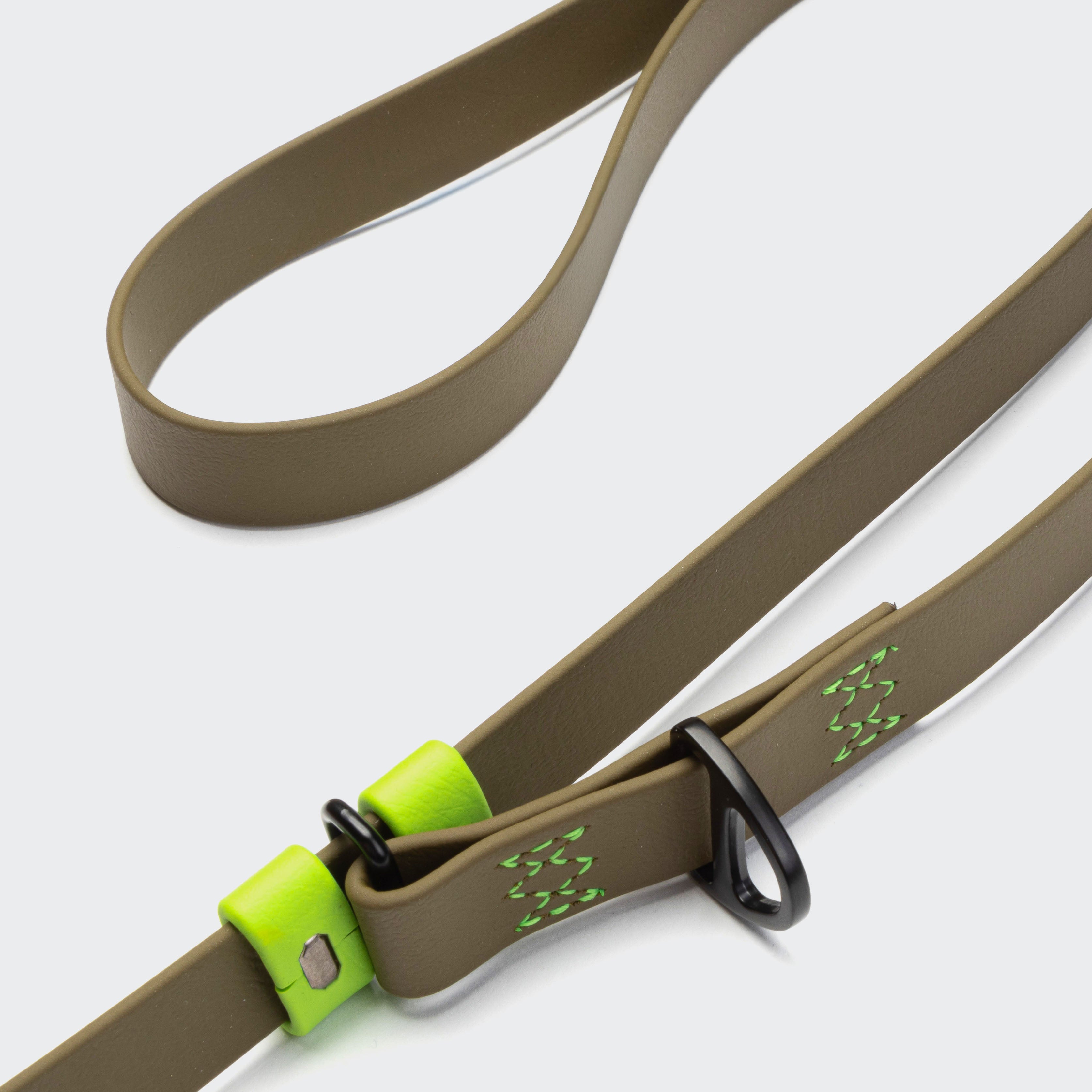 Detail of Dog Hands Free Leash Biothane Olive 