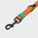 Adjustable Dog Leash BioThane Ipanema Orange-Aqua