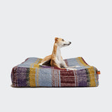 Dog Bed Cube Tartan Purple