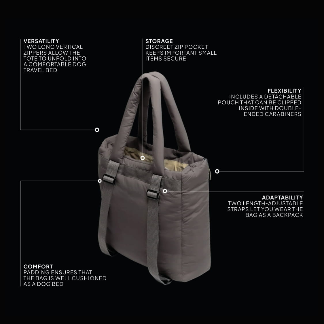 Travel Bed & Tote Bag AKTIV Puffer Khaki/Peach