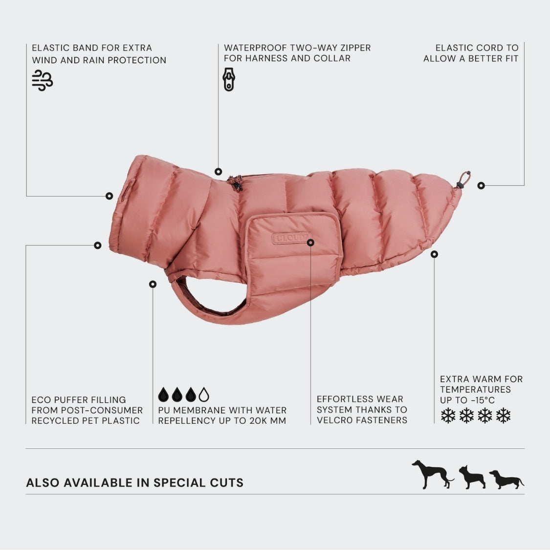Dog Coat Alaska Faded Rose | CLOUD7