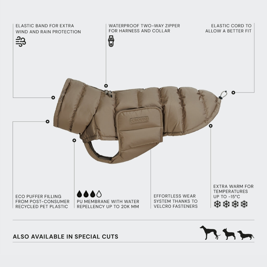 Dog Coat Alaska Light Olive | CLOUD7