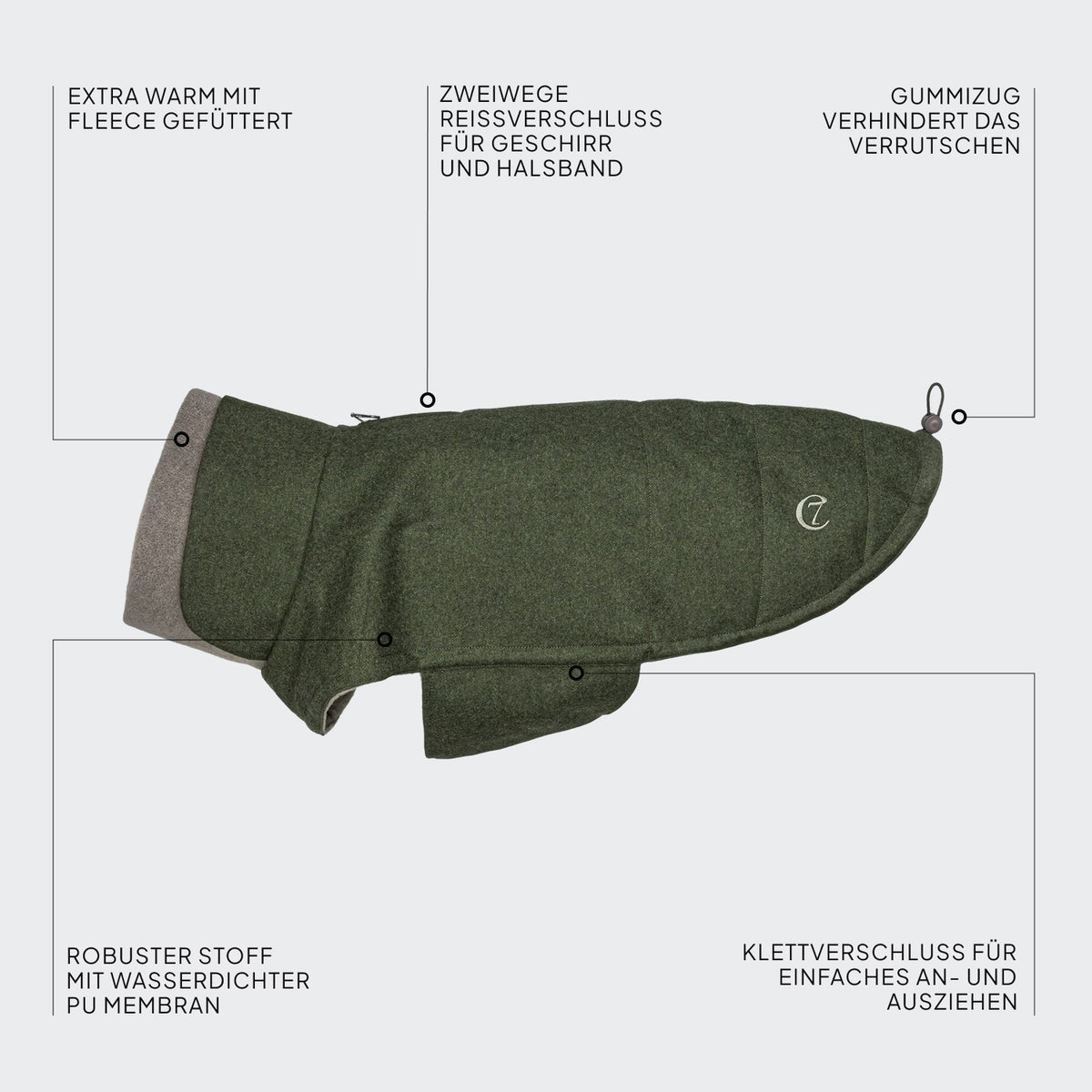Hundemantel Brooklyn Flannel Fern Green