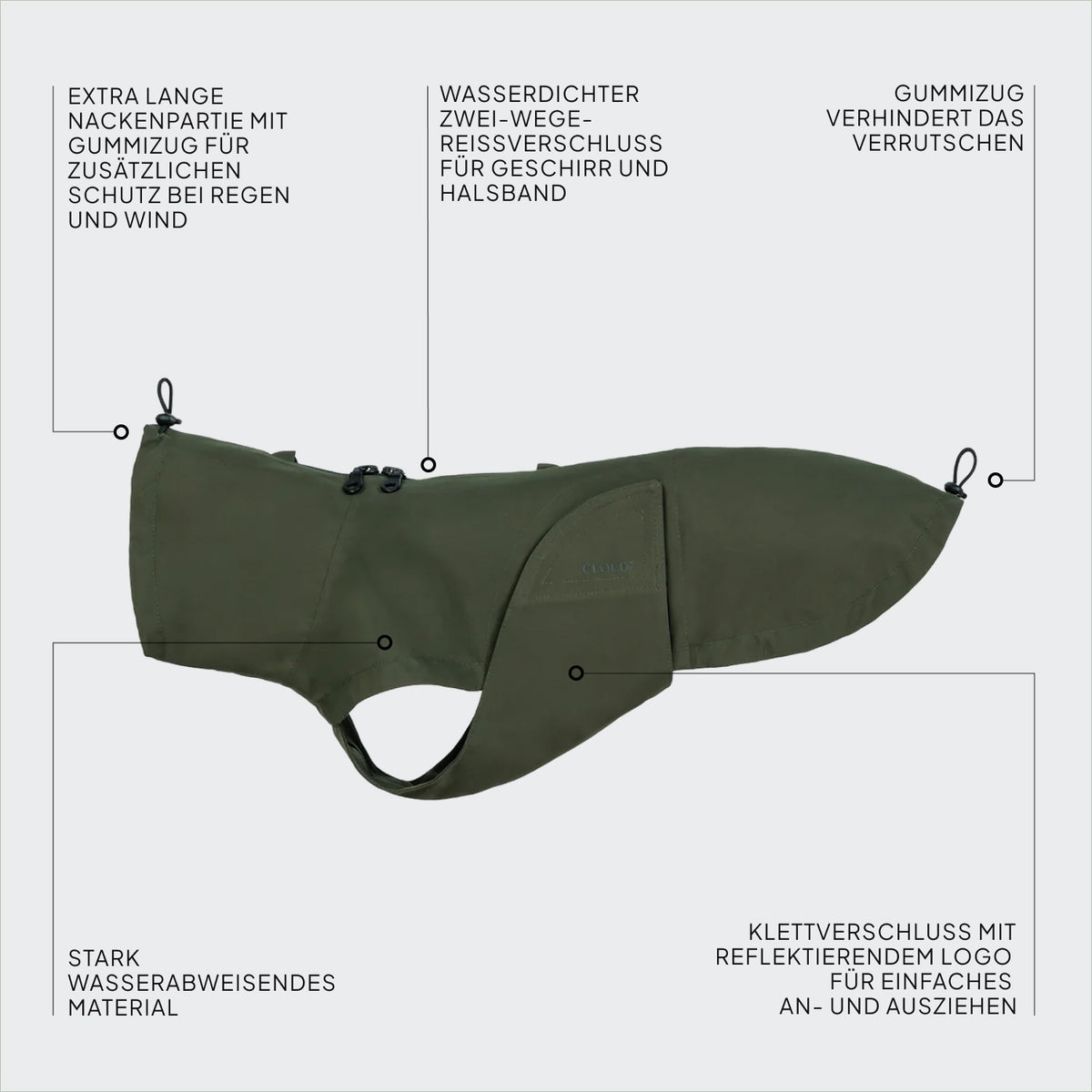 Hunderegenmantel Dublin 2.0 Dark Olive