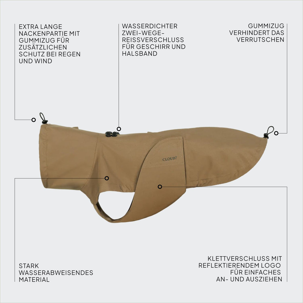 Hunderegenmantel Dackel Dublin 2.0 Sandy Brown