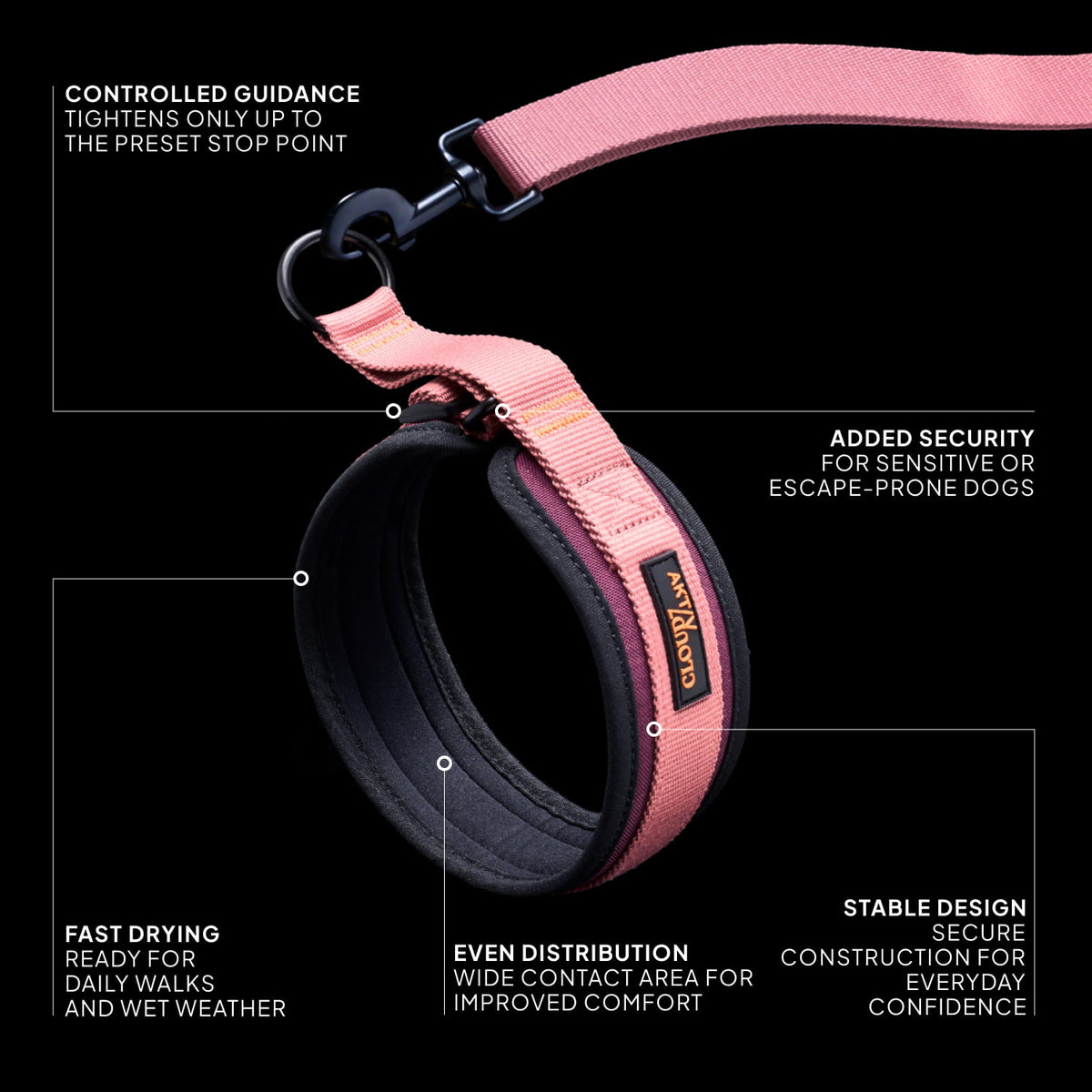 C-1 Martingale Collar AKTIV Softshell Aubergine/Soft Rose