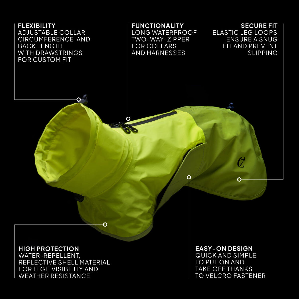 Dog Raincoat AKTIV Peach/Neon Pink