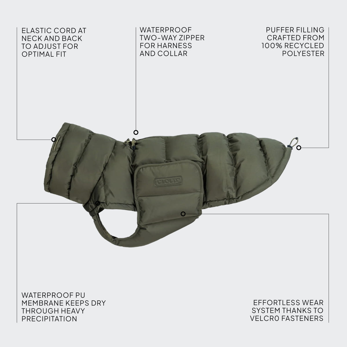 Dog Coat Alaska Light Olive