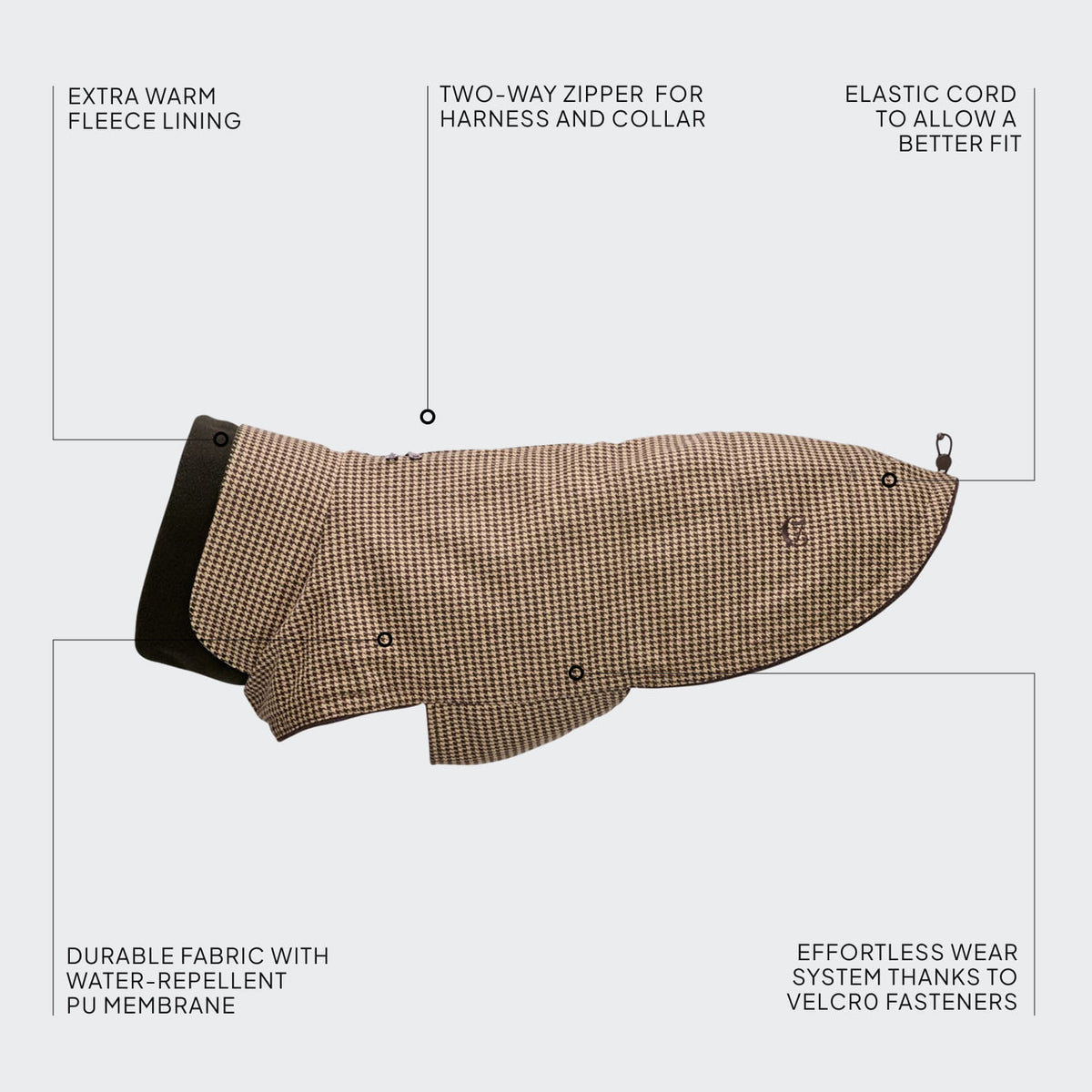 Dachshund Coat Brooklyn Houndstooth