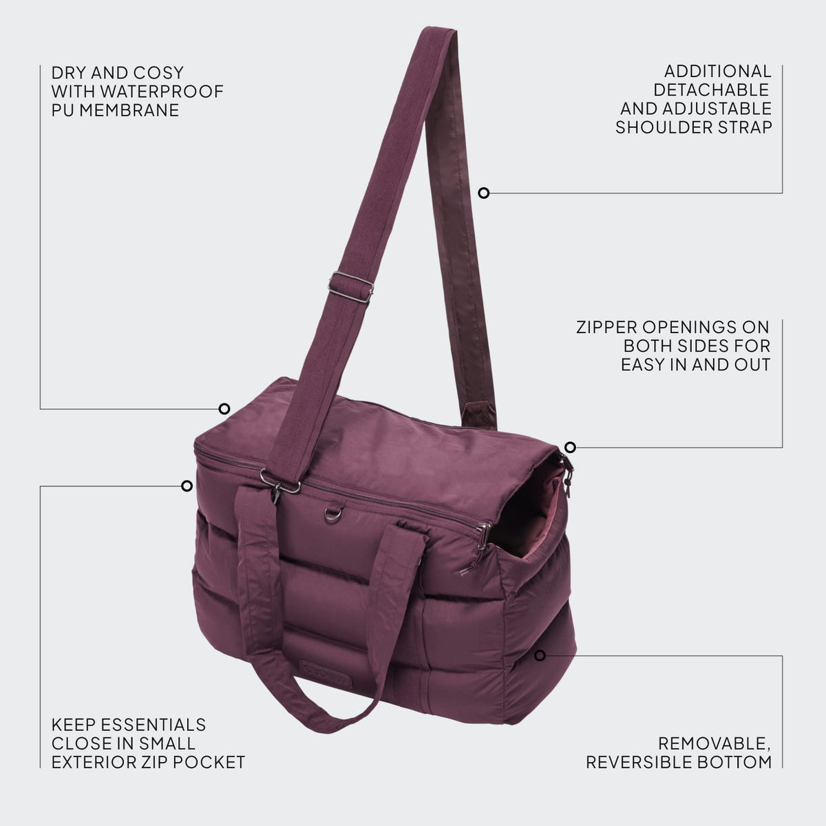 Dog Carrier Montreal 2.0 Aubergine