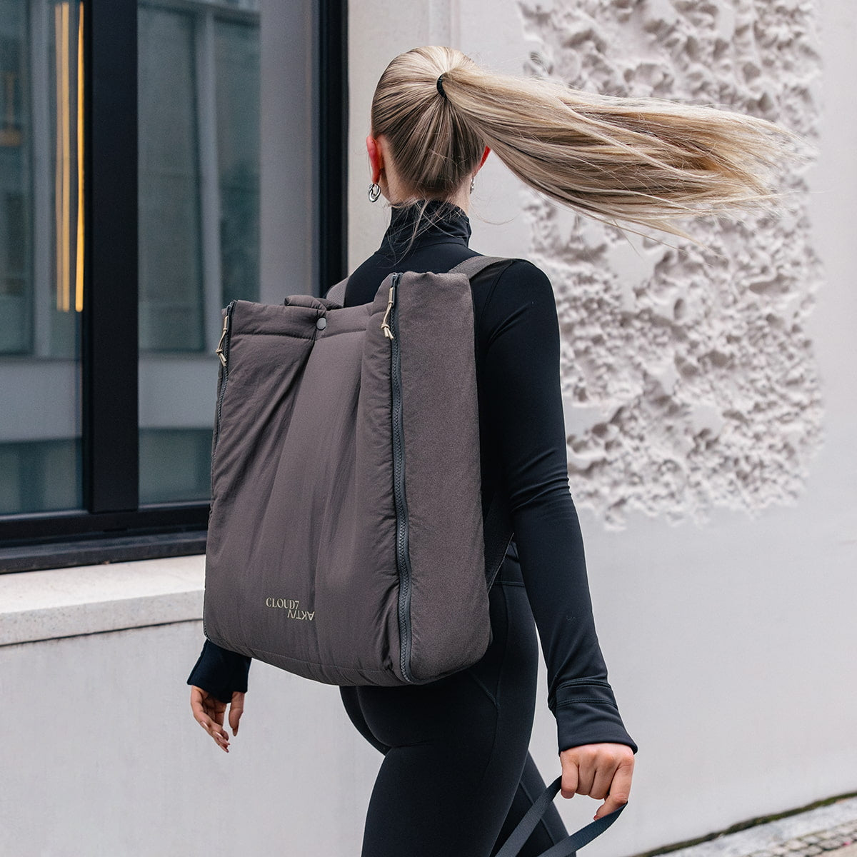 Travel Bed & Tote Bag AKTIV Puffer Khaki/Peach