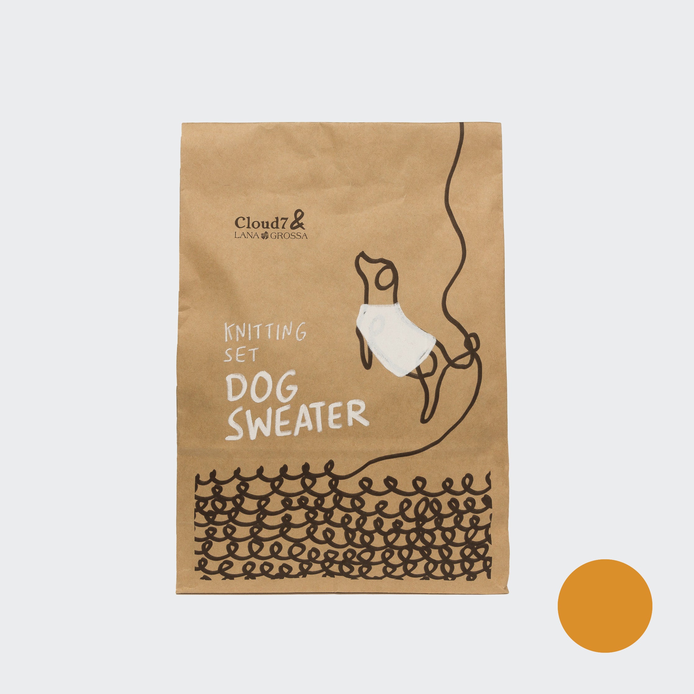 DIY Strickset Hundepullover Curry