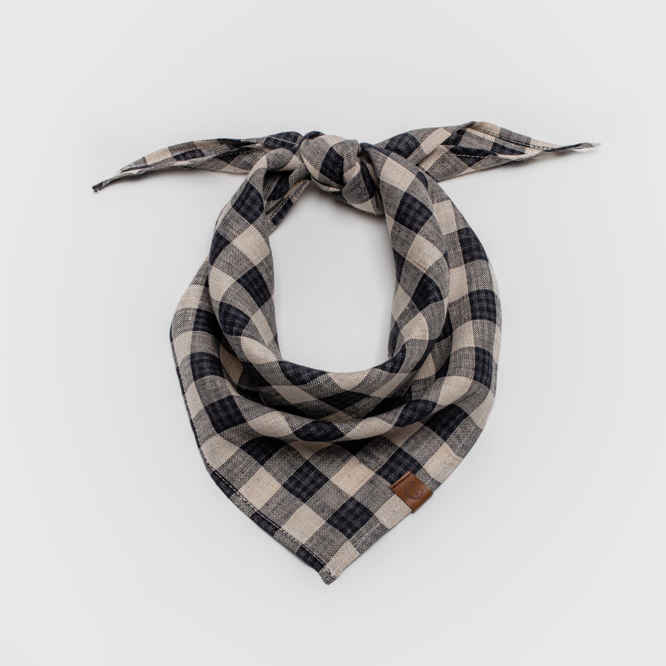 Hundehalstuch Bandana Check Dark Blue - Beige