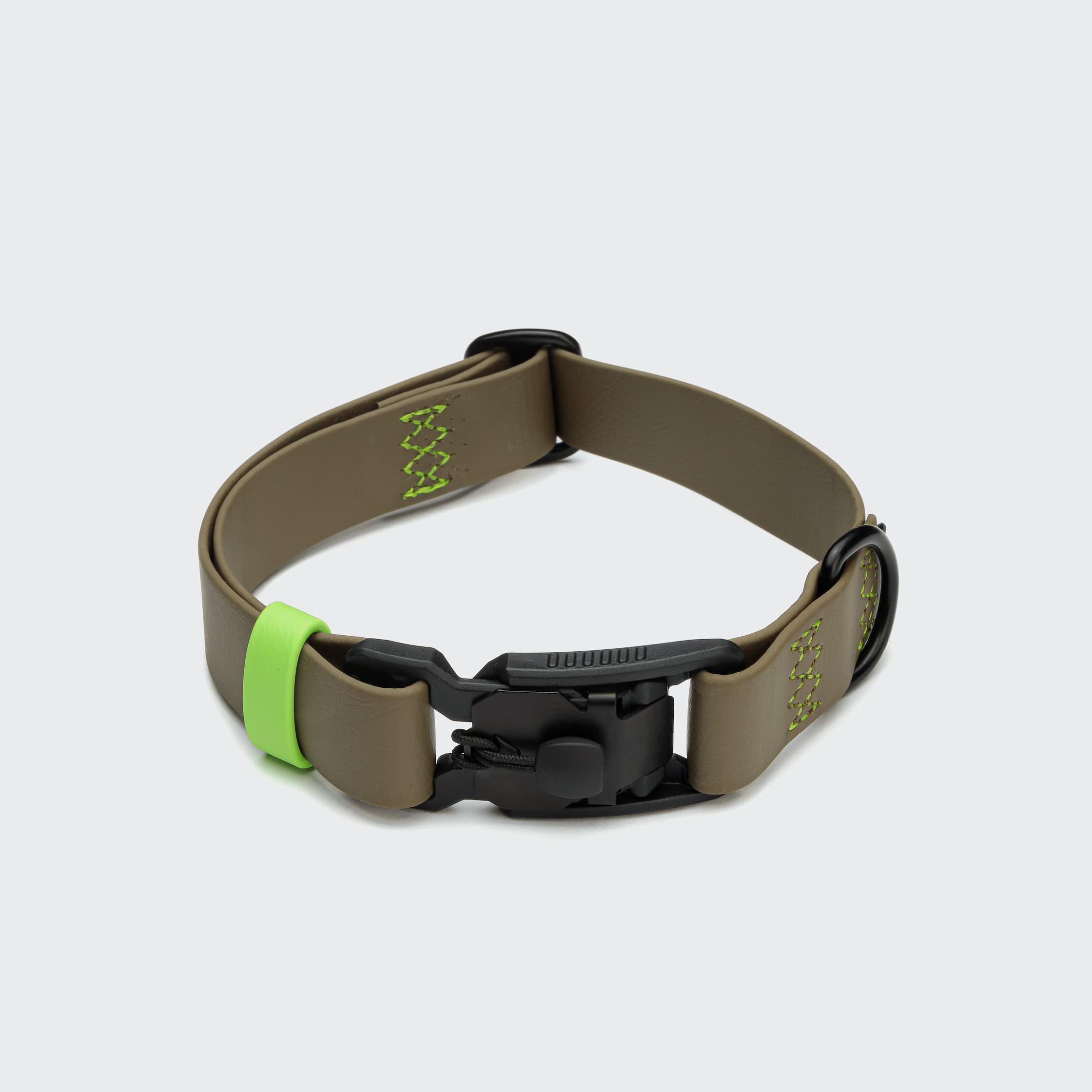 Hundehalsband BioThane Ipanema Olive-Neongreen