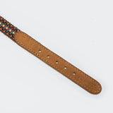 Details Dog Collar webbing with leather in orange and brown