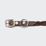 Hundehalsband Riverlino Saddle Brown Silver