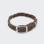 Hundehalsband Riverlino Saddle Brown Silver