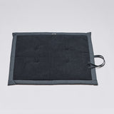 dark grey dog mat with black fleece