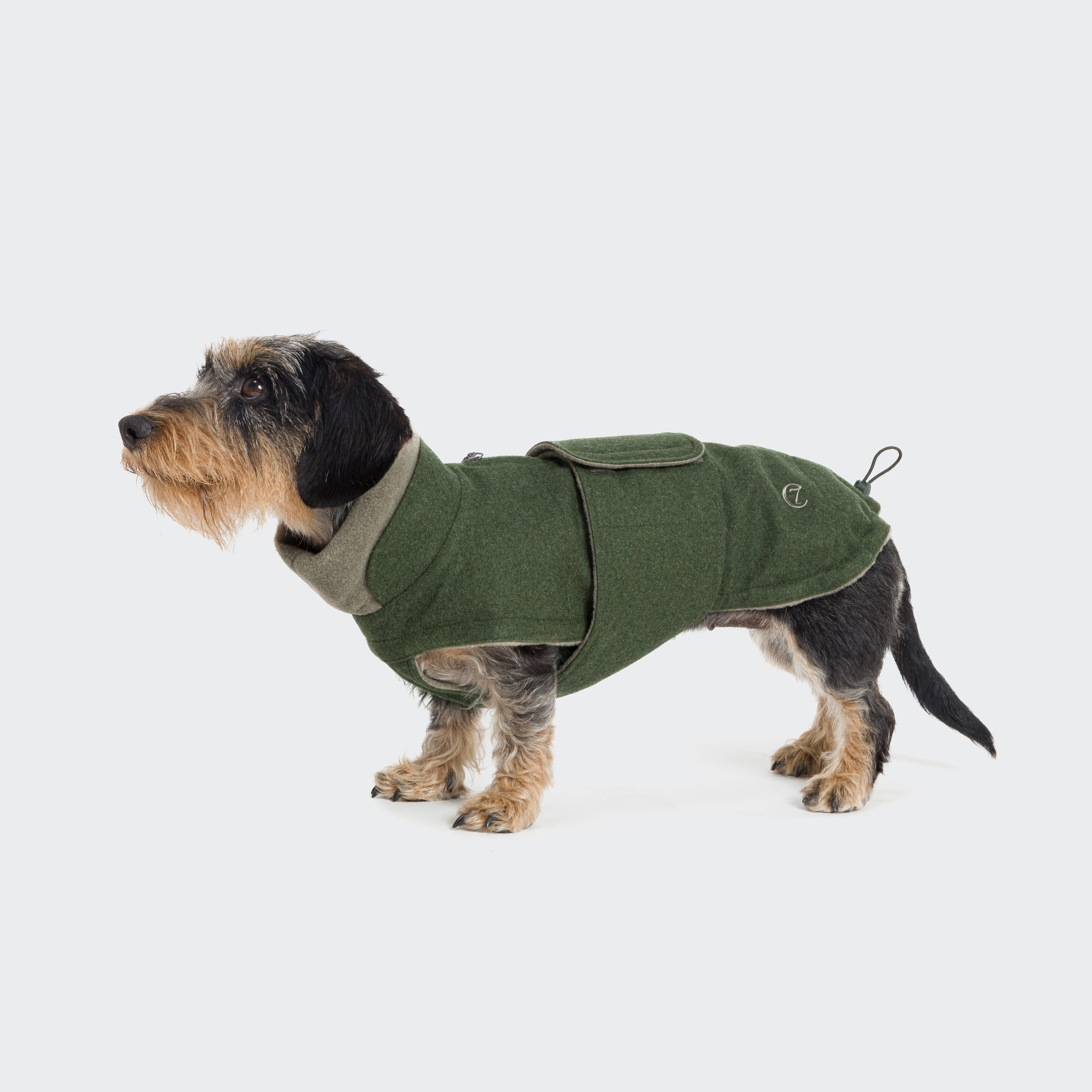 Hundemantel Dackel Brooklyn Flanell Fern Green