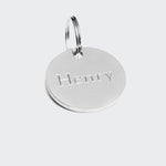Hundemarke mit Gravur Silber (beidseitig)