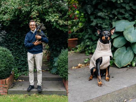 Ulrich & Pico Pico wearing the Gotland Dog Sweater 