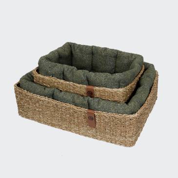 Dog Basket Hideaway Bouclé Green