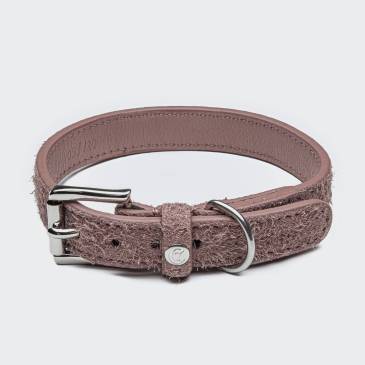 Light pink suede leather dog collar