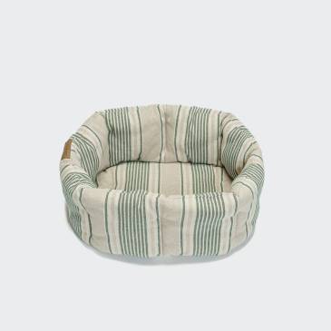 Dog Pillow Lazy Linen Stripes Natural/Green