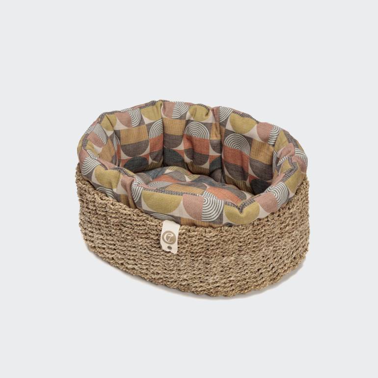 Dog Basket Lazy Linen Circles