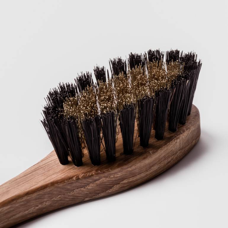 Suede Leather Brush With Handle