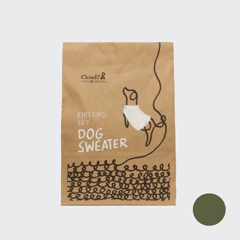 DIY Dog Sweater Knitting Kit Sage