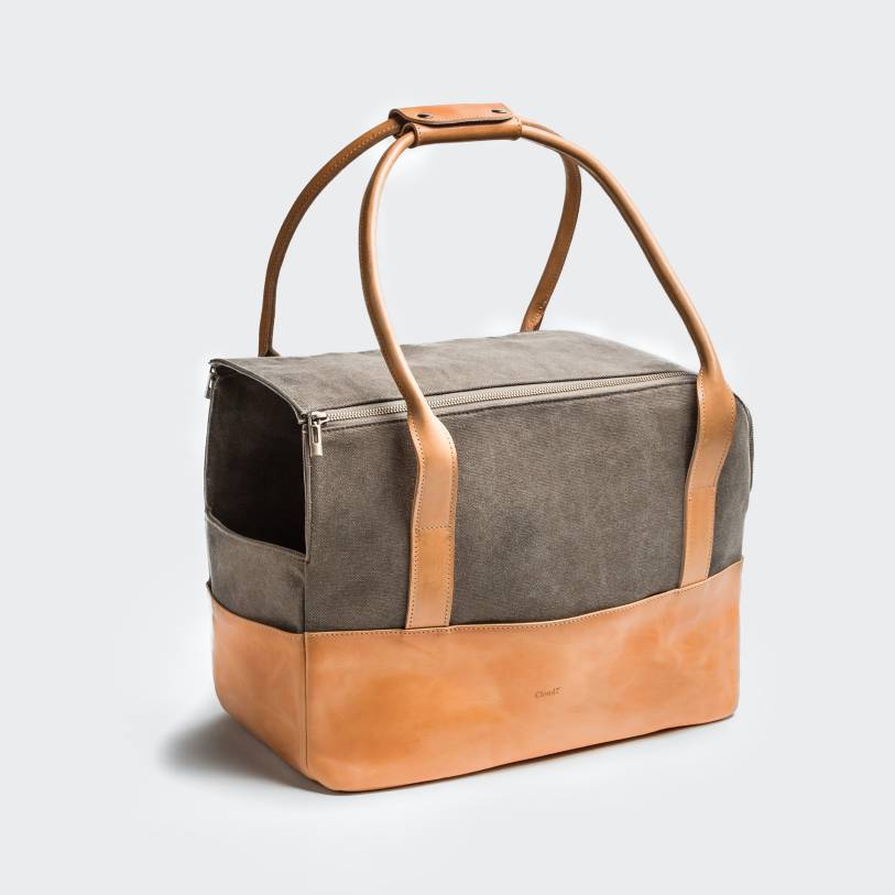 Dog Carrier Roma Canvas Leather