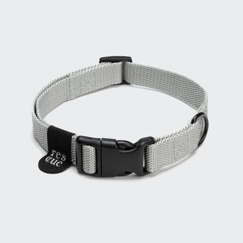 Nylon Dog Collar RESC7UE Silver