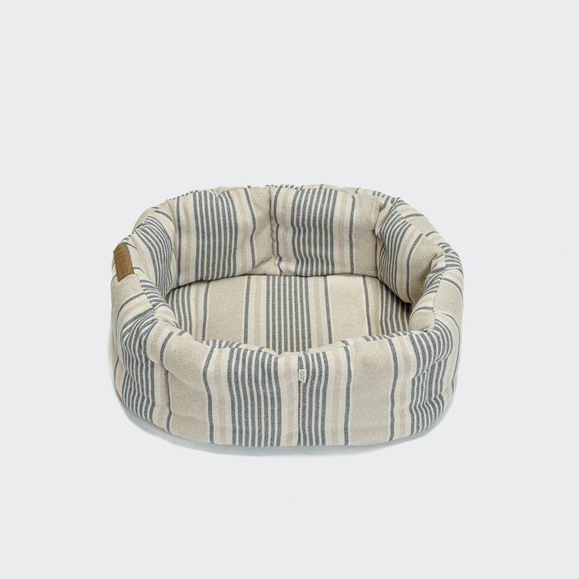 Dog Pillow Lazy Linen Stripes Natural/Blue